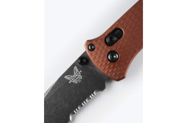Image of Benchmade Bailout Folding Knife, 3.38in, Serrated, CPM MagnaCut Stainless Steel, Tanto, 6061-T6 Aluminum, Burnt Copper, 537SBK-07