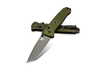 Image of Benchmade Bailout Folding Knife, 3.38in, CPM-M4, Non-Serrated Tanto Blade, 6061-T6 Aluminum, Woodland Green Handle, 537GY-1