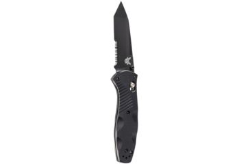 Image of Benchmade Barrage Osborne Assisted Opening Folding Knife, 3.6 in, 154CM, BK Coated Combo Edge Tanto, Valox, Black, 583SBK