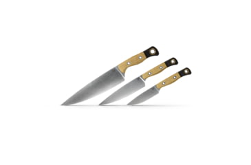 Image of Benchmade Cutlery 3 Piece Kitchen Knife Set, 4.3in, 6.16in, 8.04in, CPM-154 Stainless Steel, G10, Maple Valley w/Black bolster, 4000-02