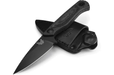 Image of Benchmade Dacian Fixed Blade Knife, 3.54in, CPM-Magnacut Stainless Steel, Spear-Point, Micarta, Black Canvas, Black Sheath, 203BK-02