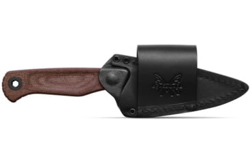 Image of Benchmade Dacian Fixed Blade Knife, 3.54in, Magnacut Stainless Steel, Spear-Point, Micarta, Brown Canvas, Black Sheath, 203BT-03