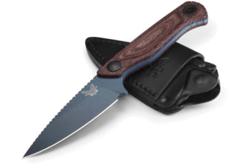 Image of Benchmade Dacian Fixed Blade Knife, 3.54in, Magnacut Stainless Steel, Spear-Point, Micarta, Brown Canvas, Black Sheath, 203BT-03