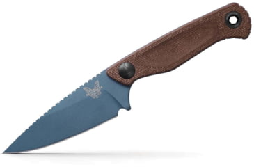 Image of Benchmade Dacian Fixed Blade Knife, 3.54in, Magnacut Stainless Steel, Spear-Point, Micarta, Brown Canvas, Black Sheath, 203BT-03