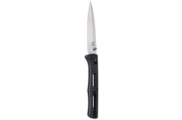 Image of Benchmade Fact Axis Folding Knife, Plain Edge Satin Spear Point Blade, 3.95in, Black Anodized Billet Aluminum Handle, 417