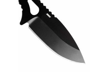 Image of Benchmade Follow Up Fixed Blade Knife, Plain Edge Coated Drop Point Blade, 2.6in, Skeletonized Stainless Steel Handle, 101BK