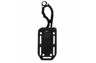 Image of Benchmade Follow Up Fixed Blade Knife, Plain Edge Coated Drop Point Blade, 2.6in, Skeletonized Stainless Steel Handle, 101BK