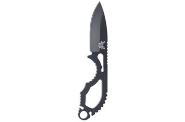 Image of Benchmade Follow Up Fixed Blade Knife, Plain Edge Coated Drop Point Blade, 2.6in, Skeletonized Stainless Steel Handle, 101BK