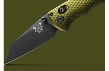 Image of Benchmade Full Immunity Folding Knife, Axis, Stud, 2.5in, CPM-M4, Wharncliffe Blade, Woodland Green Aluminum Handle, 290BK-2