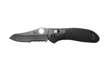 Image of Benchmade Griptilian Folding Knife, Combo Edge, Satin Blade, Black Handle 550SHG