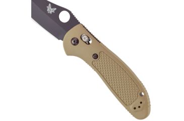 Image of Benchmade Griptilian Folding Knife, Plain Edge, BK Blade, Sand Handle 550BKHGSN