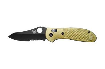 Image of Benchmade Griptilian Folding Knife, Plain Edge, BK Blade, Sand Handle 550BKHGSN