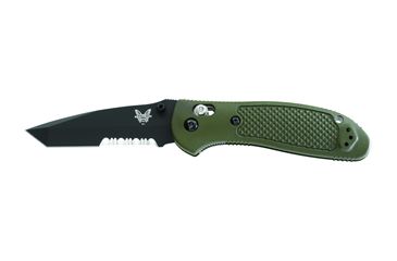 Image of Benchmade Griptillian Tanto Folding Knife, Combo Edge, BK1 Blade, Olive Drab Handle 553SBKOD