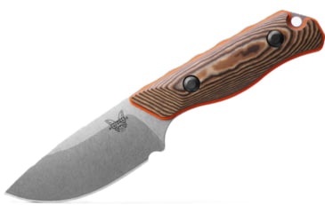 Image of Benchmade Hunt Hidden Canyon Hunter Fixed Blade Knife, 2.79 in, CPM-S90V Stainless Steel, Drop Point Blade, Richlite G10, Orange G10 Base Layer, 15017-1