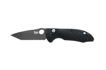 Image of Heckler &amp; Koch 14410/14411 Soldat Push Button Knife w/ Plain Edge BK Tanto Blade &amp; Black Handle 14410BK