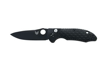 Image of Heckler &amp; Koch 14410/14411 Soldat Push Button Knife w/ Plain Edge BK Drop Point Blade &amp; Black Handle 14411BK
