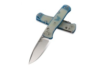 Image of Benchmade Limited Edition Bugout Folding Knife, 3.24in, CPM-20VC, G10, Natural Jade w/Blue Accent 535-1901