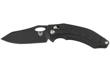 Image of Benchmade Loco AXIS Plain Edge Folding Knife with Black Coated Blade, Black 808BK