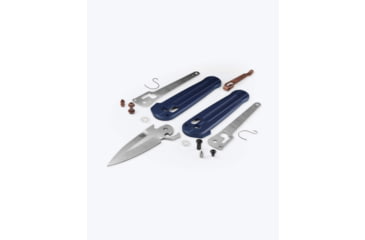 Image of Benchmade Lowden Folding Knife, 2.79in, M390 Stainless Steel, Spear-Point, 6061-T6 Aluminum, Crater Blue, 491