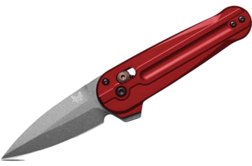 Image of Benchmade Lowden Folding Knife, 2.79in, M390 Stainless Steel, Spear-Point, 6061-T6 Aluminum, Phoenix Red, 491GY-01