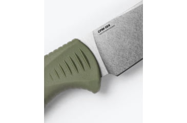 Image of Benchmade Cutlery Meatcrafter Kitchen Knife, 6.09in, CPM-154 Stainless Steel, Trailing Point Blade, Santoprene, Dark Olive Handle, 15500-04