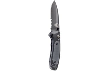 Image of Benchmade Mini Boost Axis Folding Knife, Serrated Edge Coated Drop Point Blade, 3.11in, Grivory Versaflex Handle, 595SBK