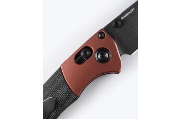 Image of Benchmade Mini Crooked River Folding Knife, 3.4in, CPM MagnaCut Stainless Steel, Clip Point Blade, 6061-T6 Aluminum, Burnt Copper/ Black Handle, 15085BK-04