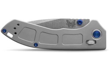 Image of Benchmade Mini Narrows Axis Folding Knife, 2.98 in, CPM-20CV Stainless Steel, Drop Point Blade, 6Al4v Titanium, Gray Handle, 743