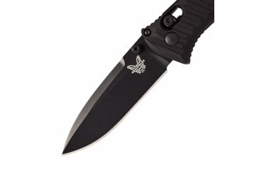Image of Benchmade Mini Presidio II Axis Folding Knife, Plain Edge Coated Drop Point Blade, 3.2in, Black Anodized Billet Aluminum Handle, 575BK