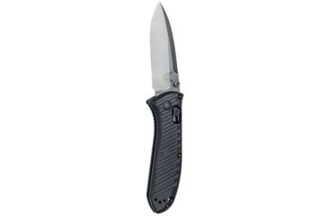 Image of Benchmade Mini Presidio II Axis Folding Knife, Plain Edge Satin Drop Point Blade, 3.2in, Black Anodized Billet Aluminum Handle, 575