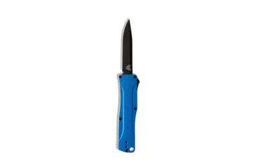 Image of Benchmade OM, OTF Automatic Folding Knife, 2.475in CPM-S30V Stainless Steel Clip Point Black Coated Blade, Blue Steel 6061-T6 Aircraft Grade Aluminum Handle, 4850BK-1