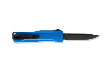 Image of Benchmade OM, OTF Automatic Folding Knife, 2.475in CPM-S30V Stainless Steel Clip Point Black Coated Blade, Blue Steel 6061-T6 Aircraft Grade Aluminum Handle, 4850BK-1