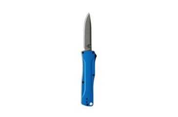 Image of Benchmade OM, OTF Automatic Folding Knife, 2.475in CPM-S30V Stainless Steel Clip Point Blade, Blue Steel 6061-T6 Aircraft Grade Aluminum Handle, 4850-1