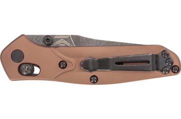 Image of Benchmade Mini Osborne Axis Folding Knife, 2.92 in, CPM MagnaCut Stainless Steel, Reverse Tanto Blade, 6061-T6 Anodized Aluminum, Burnt Copper Handle, 945BK-03