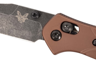 Image of Benchmade Mini Osborne Axis Folding Knife, 2.92 in, CPM MagnaCut Stainless Steel, Reverse Tanto Blade, 6061-T6 Anodized Aluminum, Burnt Copper Handle, 945BK-03