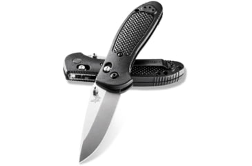 Image of Benchmade Pardue Grip Folding Knife, Axs, Stud, 3.45in, CPM-S30V Stainless Steel, Drop Point Blade, Nylon, Black Handle, 551-S30V