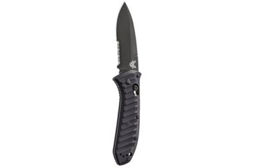 Image of Benchmade PRESIDIO II AUTO AXIS Assisted Opening Folding Knife, 3.72 in, CPM-S30V, Drop Point Blade, Serrated, 6061-T6 Aluminum, Black Handle, 5700SBK