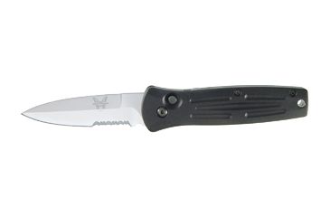 Image of Benchmade 3550 Push Button Knife, Combo Edge, Satin Blade 3550S