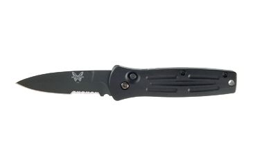 Image of Benchmade 3550 Push Button Knife, Combo Edge, BK Blade 3550SBK