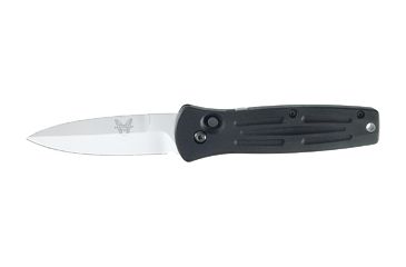 Image of Benchmade 3550 Push Button Knife, Plain Edge, Satin Blade 3550