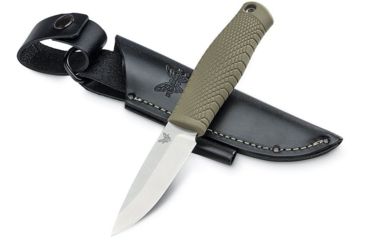 Image of Benchmade Puukko 3.75in Fixed Blade Knife with Leather Pouch, 200