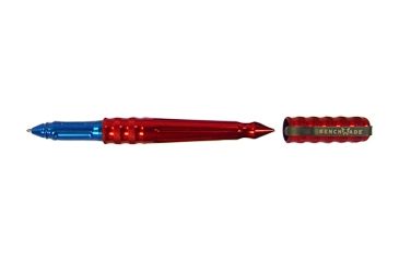 Image of Benchmade 1100 Series Tactical Pen, Red Aluminum Body, Blue Grip, Blue Ink 1100-7