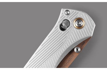 Image of Benchmade Seven Ten Folding Knife, 4in, CPM-S90V Stainless Steel, Recurve Drop Point Blade, 6061-T6 Anodized Aluminum, Gray Aluminum Handle, 710FE-24