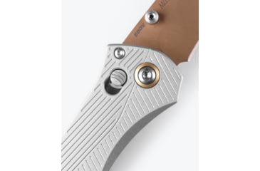 Image of Benchmade Seven Ten Folding Knife, 4in, CPM-S90V Stainless Steel, Recurve Drop Point Blade, 6061-T6 Anodized Aluminum, Gray Aluminum Handle, 710FE-24