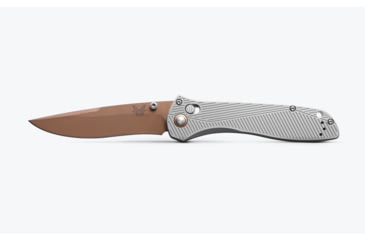 Image of Benchmade Seven Ten Folding Knife, 4in, CPM-S90V Stainless Steel, Recurve Drop Point Blade, 6061-T6 Anodized Aluminum, Gray Aluminum Handle, 710FE-24