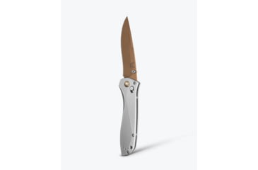 Image of Benchmade Seven Ten Folding Knife, 4in, CPM-S90V Stainless Steel, Recurve Drop Point Blade, 6061-T6 Anodized Aluminum, Gray Aluminum Handle, 710FE-24
