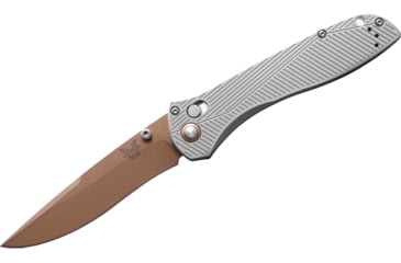 Image of Benchmade Seven Ten Folding Knife, 4in, CPM-S90V Stainless Steel, Recurve Drop Point Blade, 6061-T6 Anodized Aluminum, Gray Aluminum Handle, 710FE-24