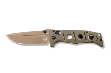 Image of Benchmade Sibert Adamas Axis Stud Folding Knife, 3.82in, CPM-CruWear Steel, Drop Point Flat Earth Coated Blade, Contoured G10, Olive Drab Handle, 275FE-2