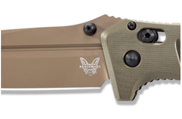 Image of Benchmade Sibert Adamas Axis Stud Folding Knife, 3.82in, CPM-CruWear Steel, Drop Point Flat Earth Coated Blade, Contoured G10, Olive Drab Handle, 275FE-2