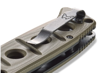 Image of Benchmade Sibert Adamas Axis Stud Folding Knife, 3.82in, CPM-CruWear Steel, Drop Point Flat Earth Coated Blade, Contoured G10, Olive Drab Handle, 275FE-2